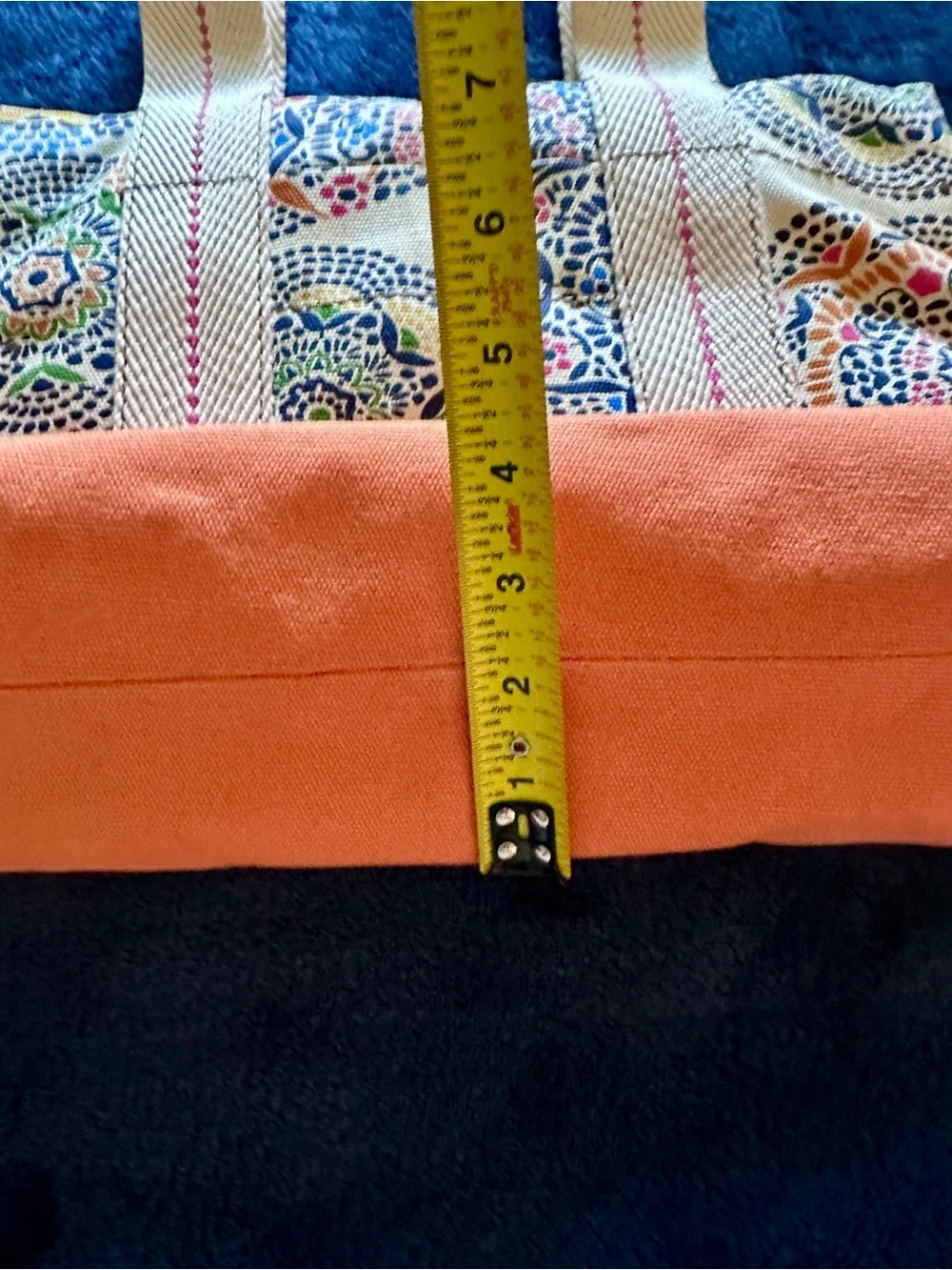 Fossil Lena Shopping Tote with Orange Base